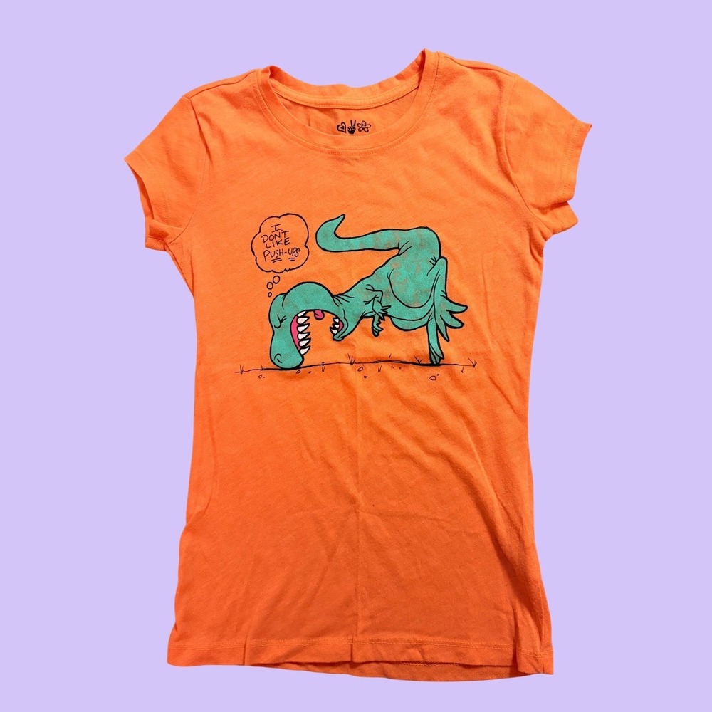 Y2K Mudd T-Rex I Don't Like Push-Ups Graphic Baby Tee Scene #19